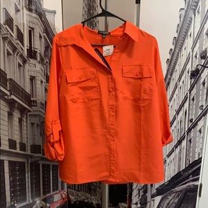 Plus size Orange work shirt